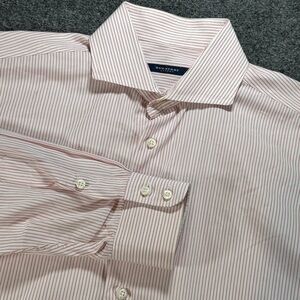 Burberry Men's Pink Striped Dress Shirt 16 32